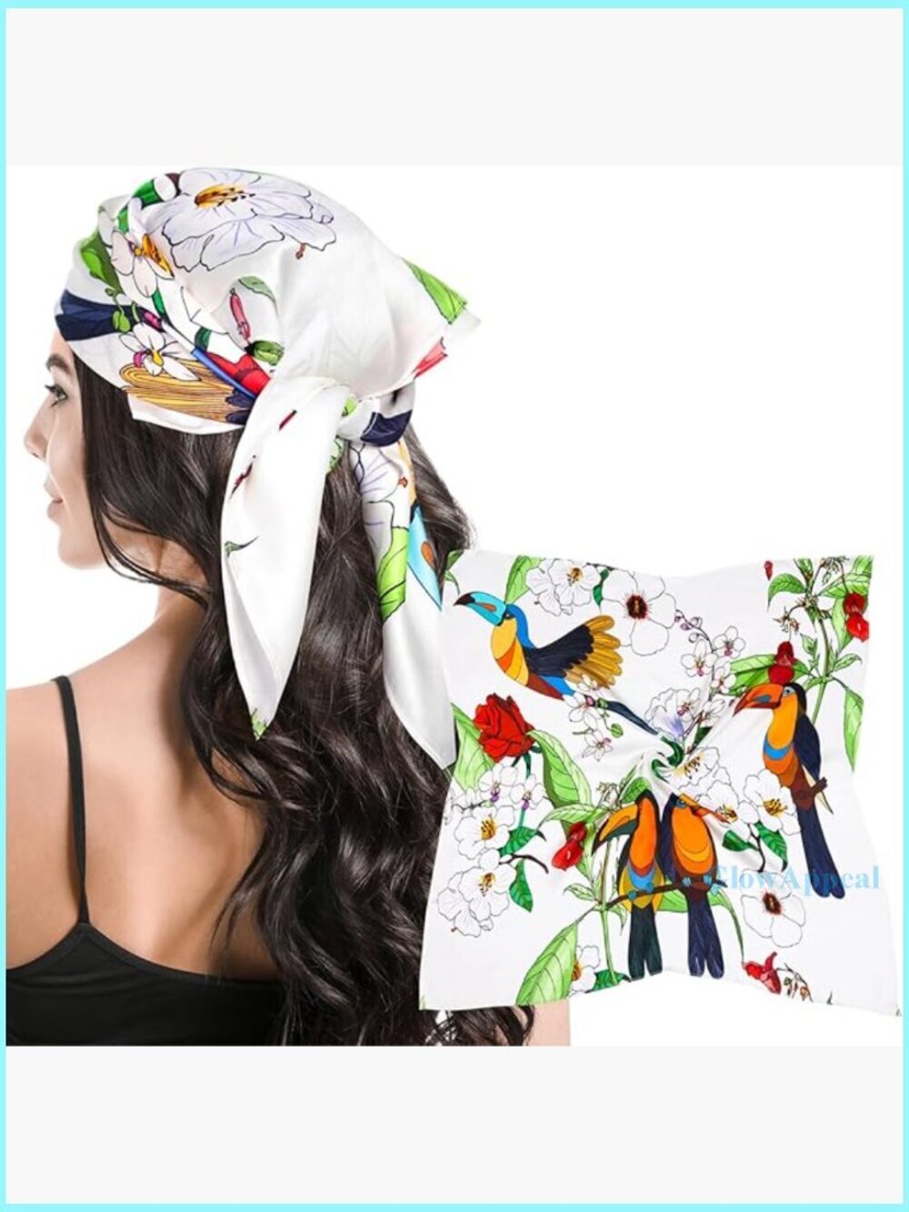 100% Mulberry Silk Head Scarf, 27x27 Inch, OEKO-TEX Certified